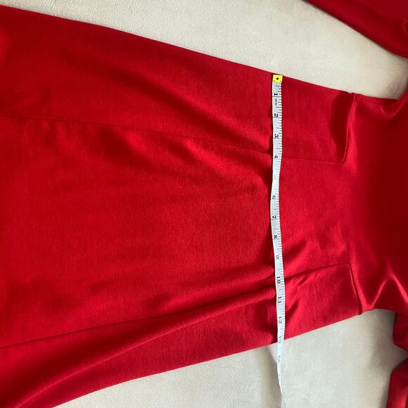 French Connection Valentine Viscose Off Shoulder Dress Size 6 Red Stretchy Fit - Picture 10 of 11